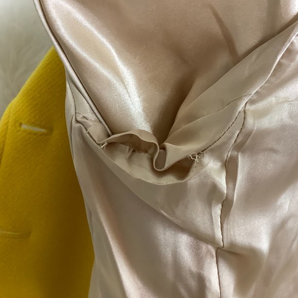 J. Crew Yellow Stadium Cloth Nello Gori Pea Coat 00 - Picture 5 of 8